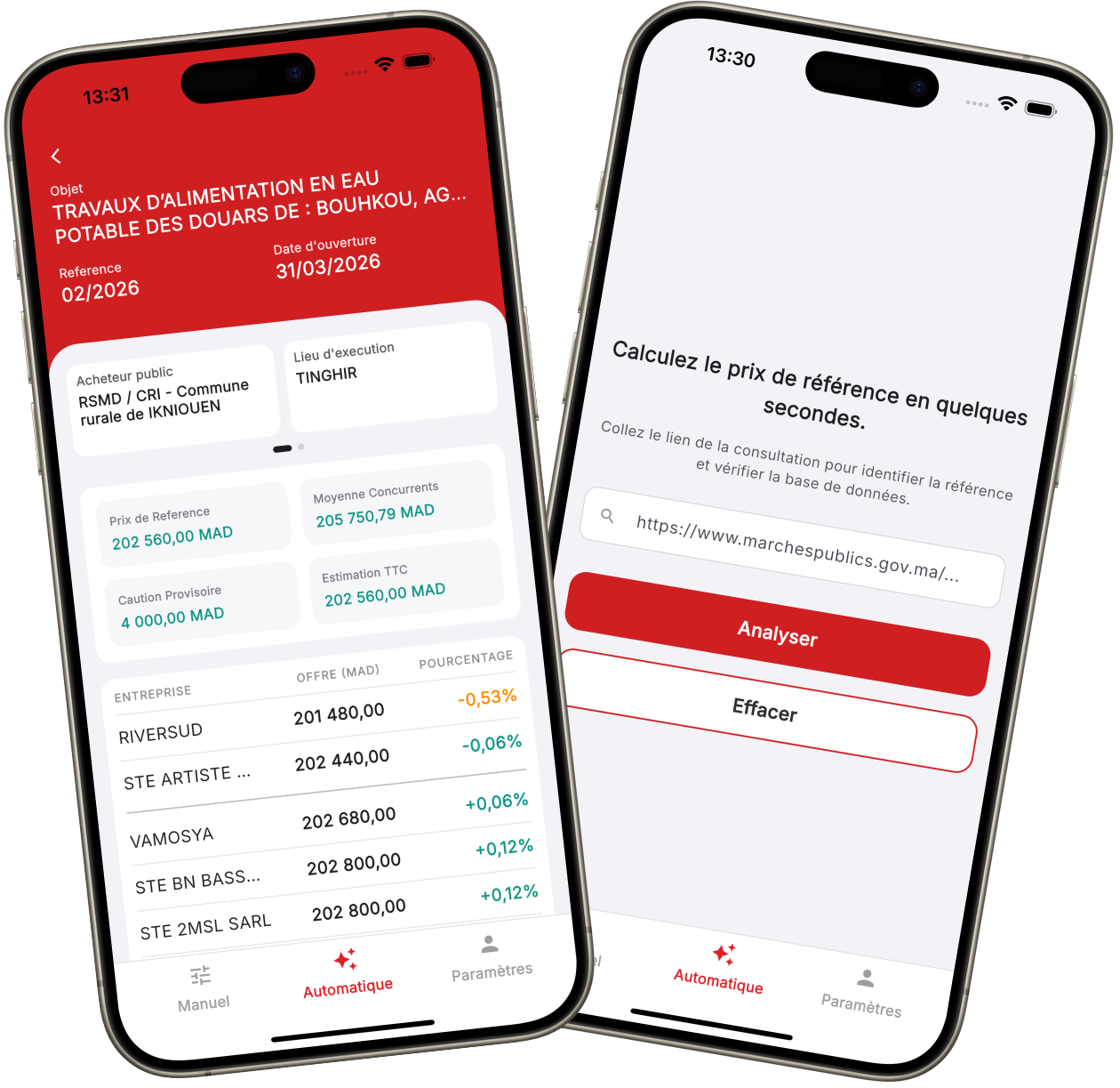 Calculateur de prix de référence app preview